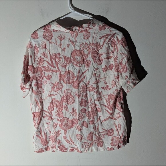 Joie Pink Floral Cotton Button Up Shirt Cottagecore Spring Women's Size Medium - Picture 3 of 6